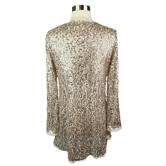 Joyfolie x Mia Joy Michaela Vintage Gold Sequin Cardigan - Size Small - Picture 5 of 9